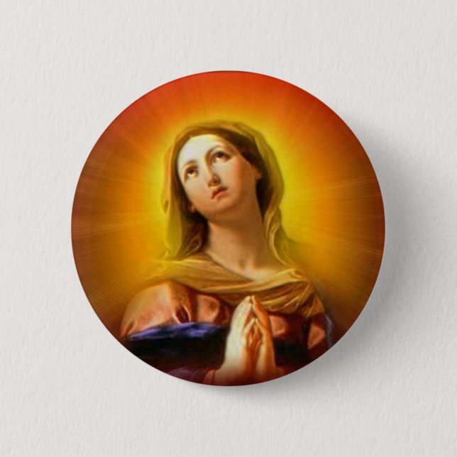 Badge Rond 5 Cm Vierge Marie béni - mère de Dieu (Devant)