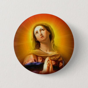 Badge Rond 5 Cm Vierge Marie béni - mère de Dieu