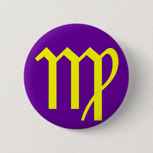 BADGE ROND 5 CM VIERGE, SIGNE DU ZODIAQUE