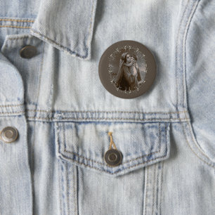 Badge Rond 5 Cm Vierge vintage et enfant avec cadre argenté