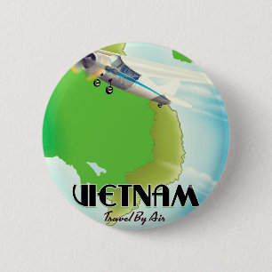Badge Rond 5 Cm Vietnam par avion vacances impression.