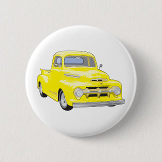 Badge Rond 5 Cm Vieux camion jaune