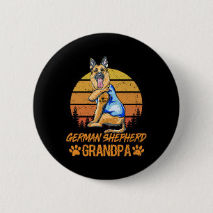 Badge Rond 5 Cm Vieux chien de berger allemand Grand-père Patte Pa