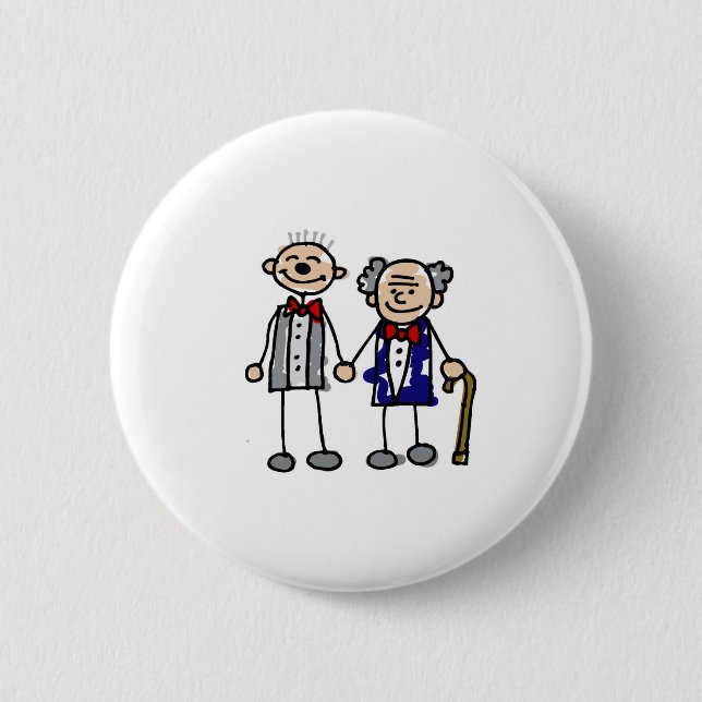 Badge Rond 5 Cm Vieux couples gais (Devant)