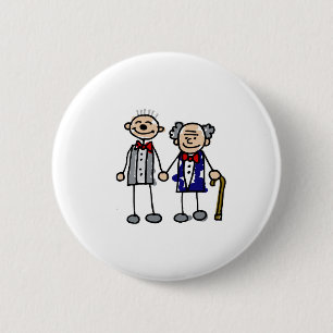 Badge Rond 5 Cm Vieux couples gais