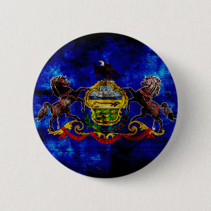 Badge Rond 5 Cm Vieux drapeau de la Pennsylvanie ;