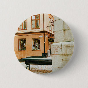 Badge Rond 5 Cm Vieux Stockholm, Gamla Stan, Suède