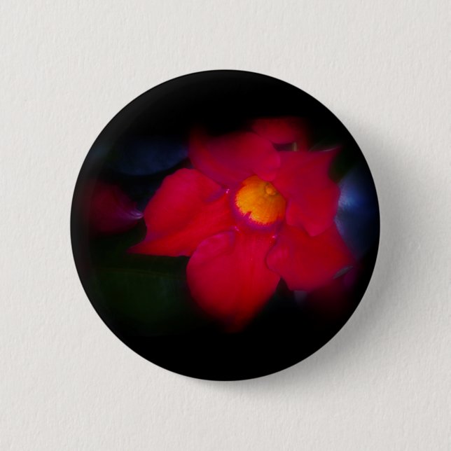 Badge Rond 5 Cm Vigne à fleurs rouges (Devant)