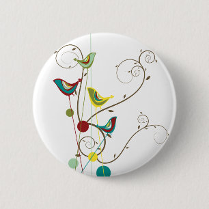 Badge Rond 5 Cm Vignes modernes de nature d'été de remous