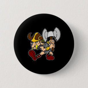 Badge Rond 5 Cm Viking2 fou noir