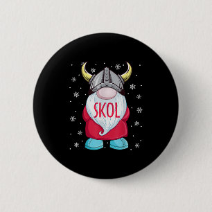 Badge Rond 5 Cm Viking Gnome Skol Noël Norse Pajama Viking Me