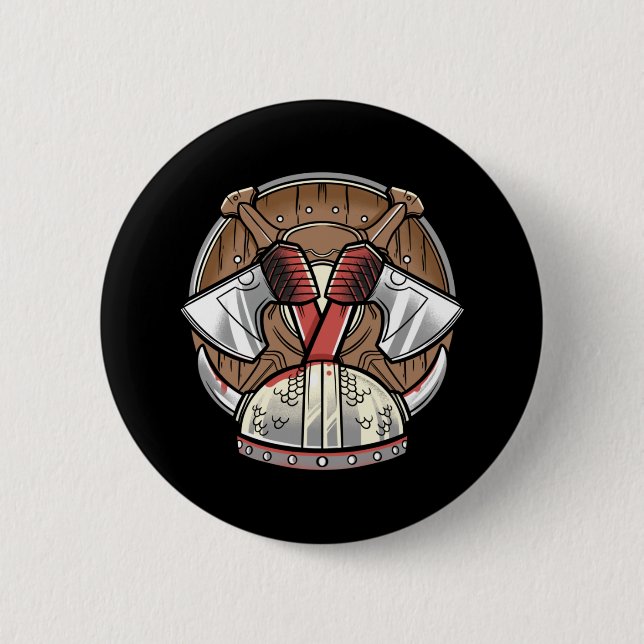 Badge Rond 5 Cm Viking Shield - Logo du guerrier (Devant)