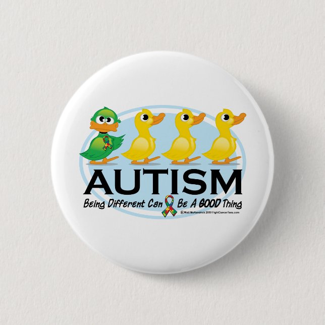 Badge Rond 5 Cm Vilain petit canard d'autisme (Devant)