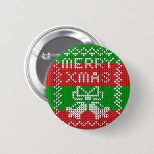 Badge Rond 5 Cm Vilain pull motif sonnettes Joyeux fils Xmas