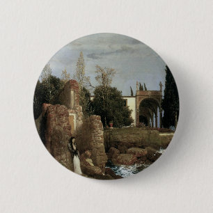Badge Rond 5 Cm Villa au bord de la mer par Arnold Böcklin, Art sy