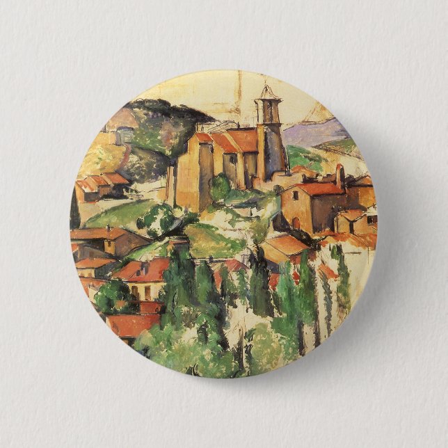 Badge Rond 5 Cm Village de Gardanne par Paul Cezanne, Art ancien (Devant)