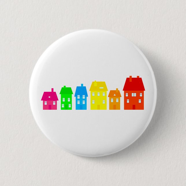 Badge Rond 5 Cm Ville colorée (Devant)