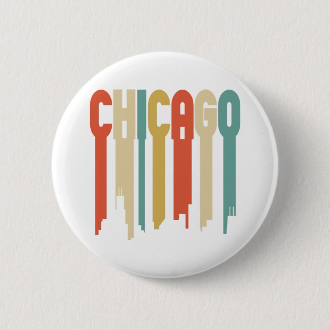 Badge Rond 5 Cm Ville de couleur - Chicago (Devant)
