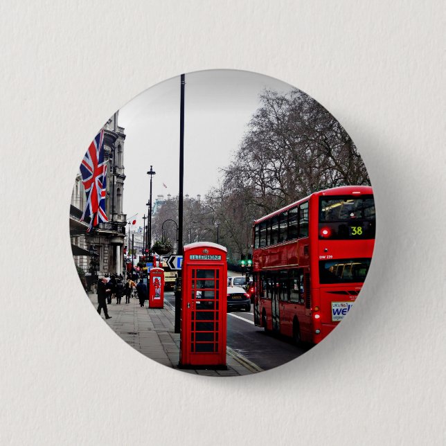 Badge Rond 5 Cm Ville de Londres (Devant)