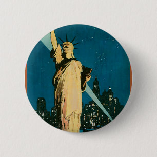 Badge Rond 5 Cm Ville de merveille de New York du monde