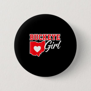 Badge Rond 5 Cm Villes américaines Buckeye Girl Ohio Maison Cœur É
