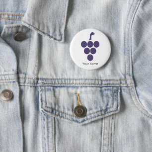 Badge Rond 5 Cm Vin Ou Vin Pour Sommelier De Raisin Et De Grapevin
