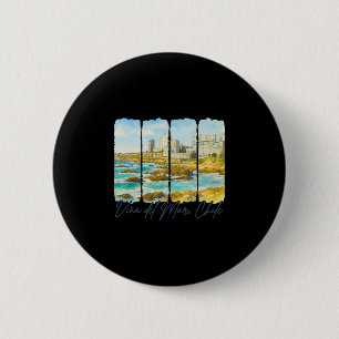 Badge Rond 5 Cm Vina Del Mar Chili Voyage Coup de pinceau Vina Del