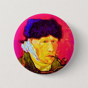 Badge Rond 5 Cm Vincent Van Gogh - Autoportrait au bandage Pop Art