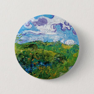 Badge Rond 5 Cm Vincent Van Gogh - Champs de blé vert à Auvers