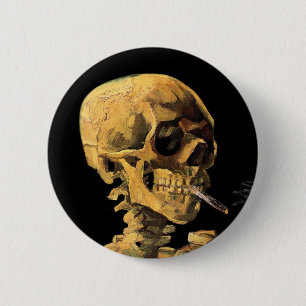 Badge Rond 5 Cm Vincent Van Gogh - Crâne à la cigarette allumée