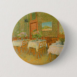 Badge Rond 5 Cm Vincent van Gogh - Intérieur d'un restaurant