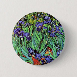Badge Rond 5 Cm Vincent Van Gogh - Iris - Amoureux des Fleurs Beau