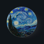 Badge Rond 5 Cm Vincent Van Gogh La Nuit étoilée<br><div class="desc">Vincent Van Gogh's The Starry Night Detail</div>