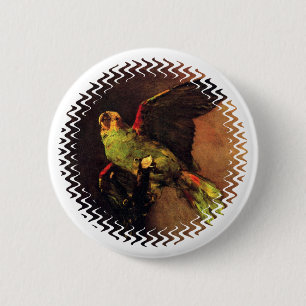 Badge Rond 5 Cm Vincent Van Gogh - L'amateur d'oiseaux au perroque