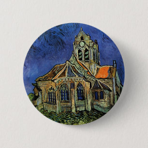Badge Rond 5 Cm Vincent van Gogh - L'église d'Auvers