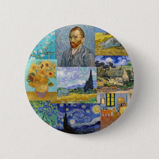 Badge Rond 5 Cm Vincent Van Gogh - Masterpieces Patchwork (Devant)