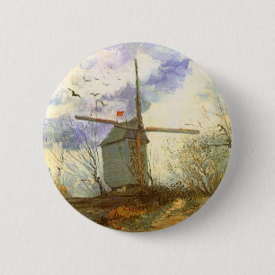 Badge Rond 5 Cm Vincent van Gogh - Moulin de la Galette, Windmill