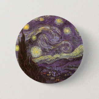 Badge Rond 5 Cm Vincent van Gogh - Nuit étoilée