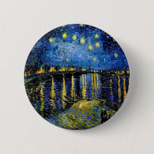 Badge Rond 5 Cm Vincent Van Gogh Nuit Sur Le Rhône 1888