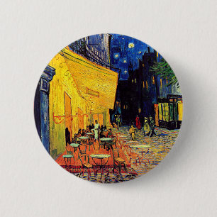 Badge Rond 5 Cm Vincent Van Gogh - Terrasse de café la nuit Beaux-
