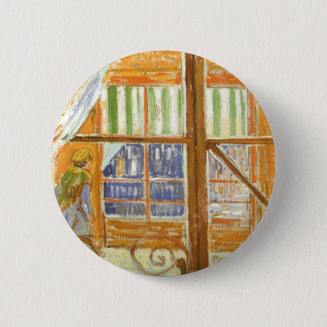 Badge Rond 5 Cm Vincent van Gogh - Une vitrine de boucher de porc (Devant)