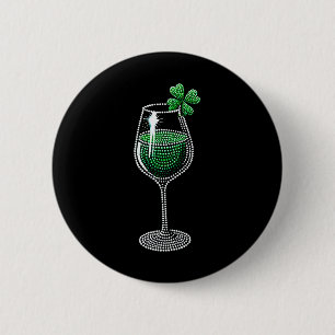 Badge Rond 5 Cm Vins shamrocks Gles Boire Jour de la Saint Patrick