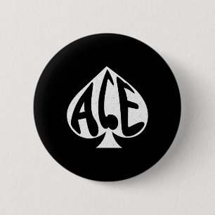 Badge Rond 5 Cm Vintage Ace De Pique Texas Hold'em Jouer Carte