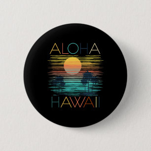 Badge Rond 5 Cm Vintage Aloha Hawaii Luau Hawaiian Vacances Costum