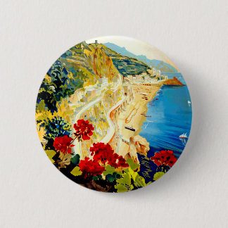 Badge Rond 5 Cm Vintage Amalfi Italie Europe Travel