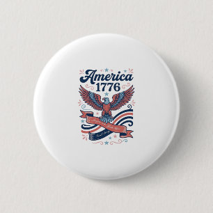 Badge Rond 5 Cm Vintage Amérique 1776 Aigle Conception de T-shirt