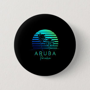 Badge Rond 5 Cm Vintage Aruba Beach Vibes Vacances Souvenir
