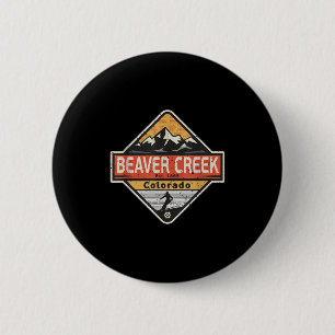 Badge Rond 5 Cm Vintage Beaver Creek Colorado Snow Mountain Ski