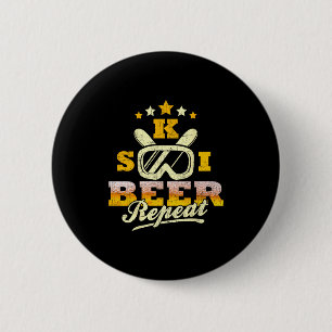 Badge Rond 5 Cm Vintage bière de ski répéter détresse drôle ski ne