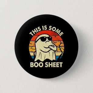 Badge Rond 5 Cm Vintage Boo Funny Halloween Fantôme Ceci Est Hallo